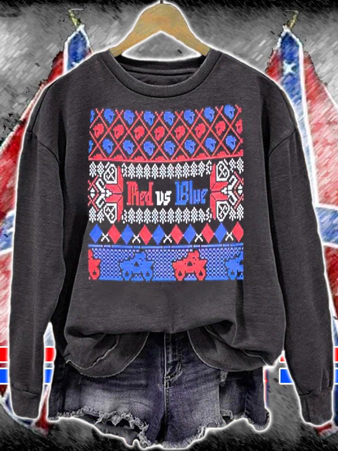 Red Vs. Blue Holiday Fair Isle Ugly Christmas Shirt
