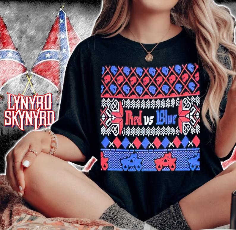 Red Vs. Blue Holiday Fair Isle Ugly Christmas Shirt