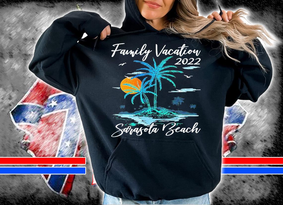 Retro Sunset Family Vacation 2022 Florida Sarasota Beach T-Shirt hoodie