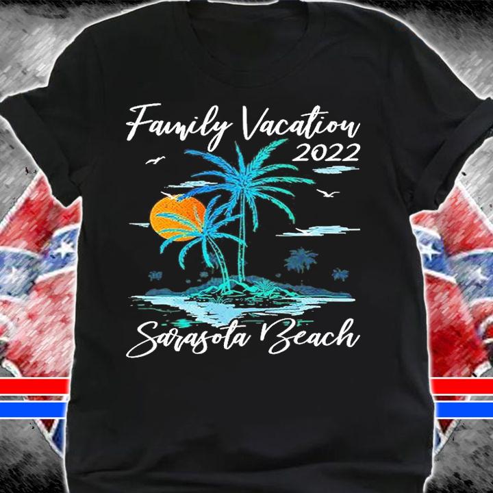 Retro Sunset Family Vacation 2022 Florida Sarasota Beach T-Shirt shirt