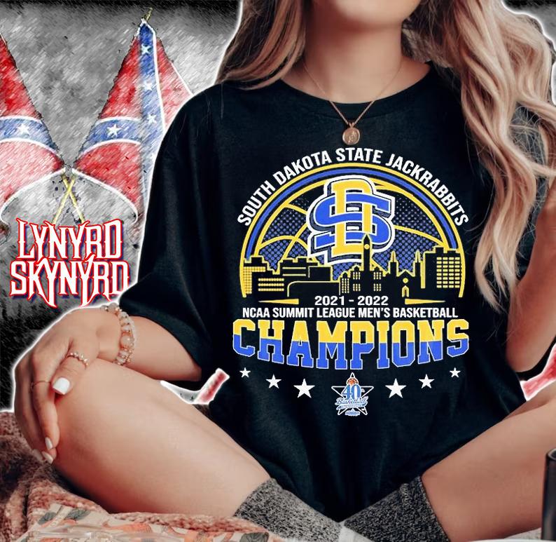 South Dakota State 2021 2022 NCAA Summit League Men's Basketball Champions T-Shirt woman shirt