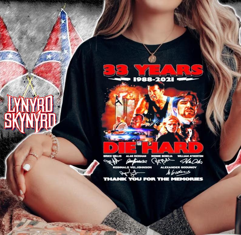 33 years 1988-2021 Die Hard signature shirt woman shirt