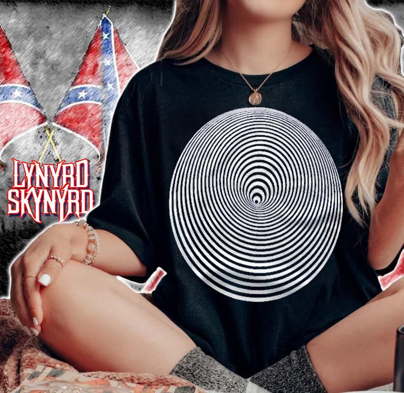 Enter The Vortex! Graphic Illusion Shirt woman shirt