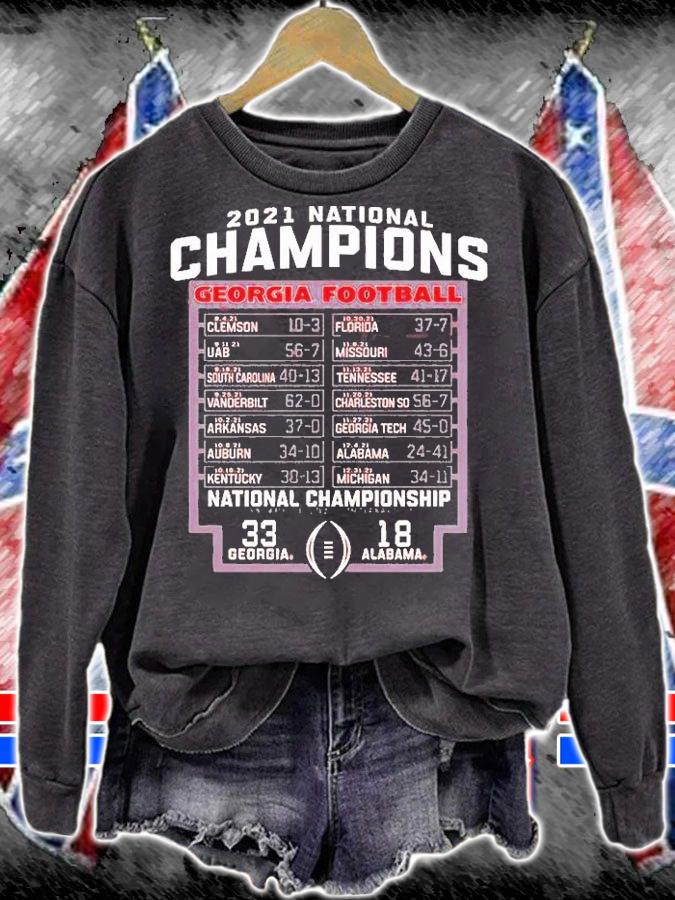 Georgia Bulldogs 2021 National Champions Schedule Score T-Shirt sweatshirt