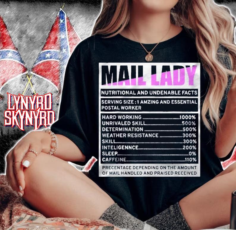 Mail Lady Nutritional Fact Funny Parcel Carrier Outfit Shirt