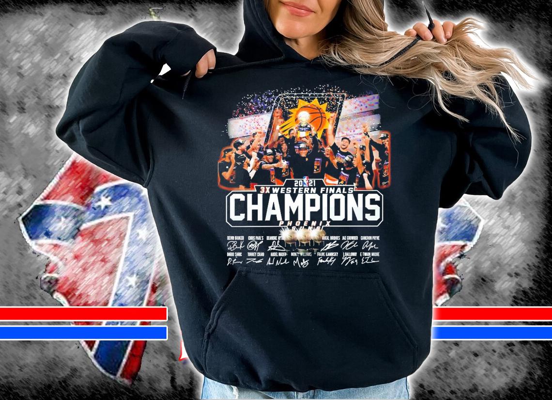 Phoenix Suns 2021 3X Western Finals Champions signatures shirt