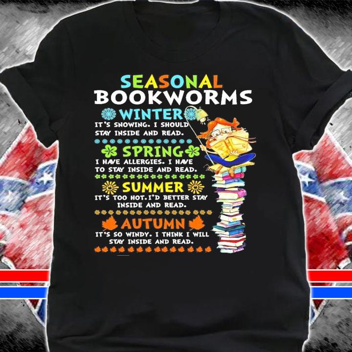 Seasonal bookworms winter summer autumn shirt