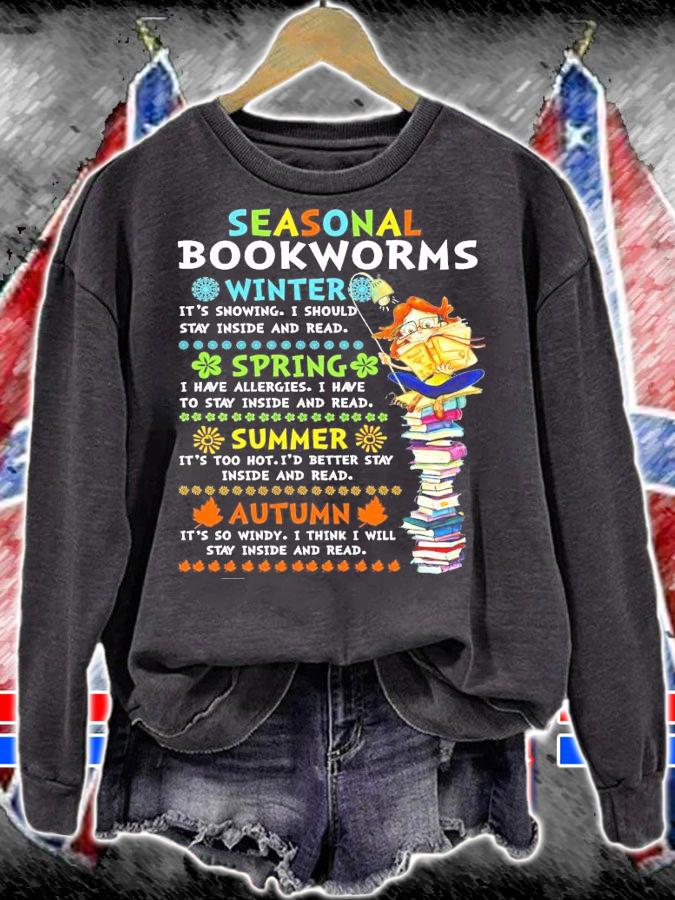 Seasonal bookworms winter summer autumn shirt