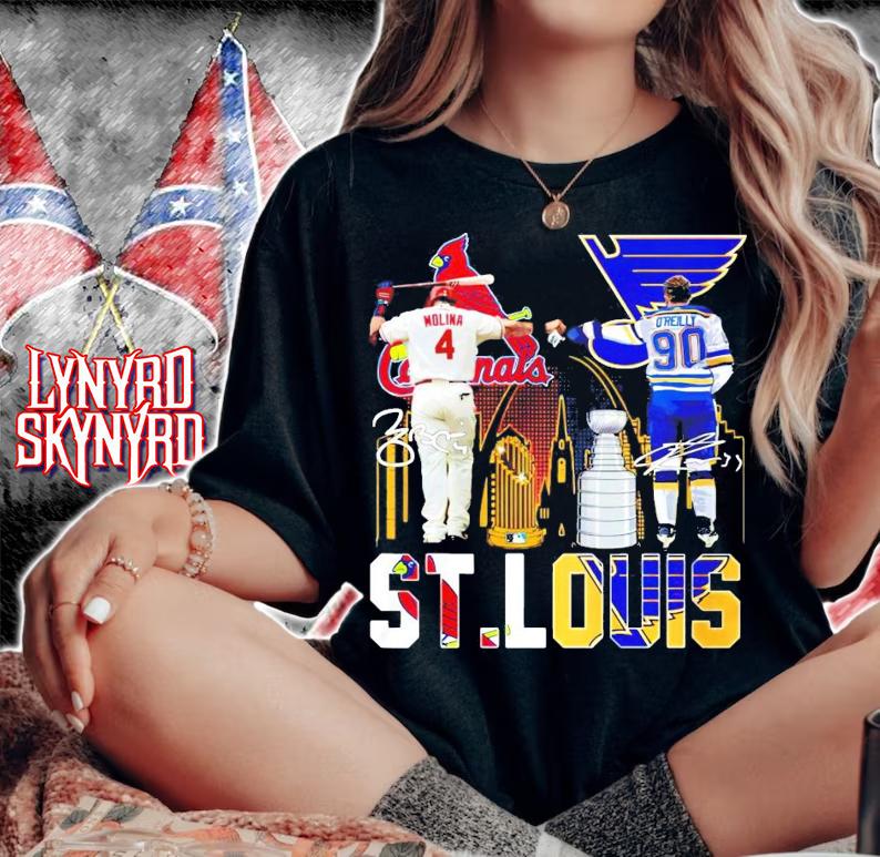 St Louis Yadier Molina vs Ryan O'Reilly signature t-shirt