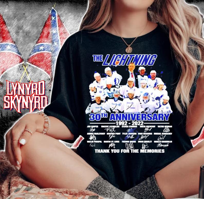 The Lightning 30th anniversary 1992-2022 signatures shirt woman shirt