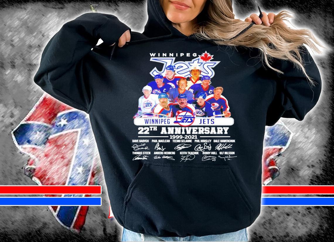 Winnipeg Jets 22th anniversary 1999-2021 signature t-shirt