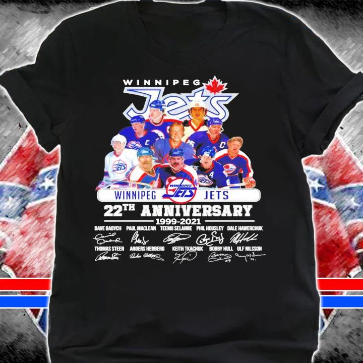 Winnipeg Jets 22th anniversary 1999-2021 signature t-shirt