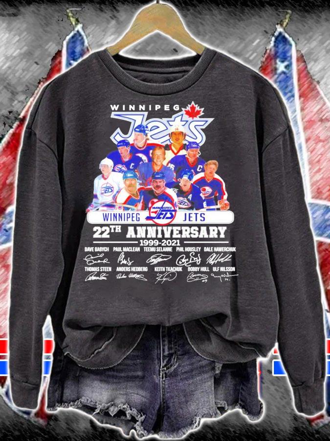 Winnipeg Jets 22th anniversary 1999-2021 signature t-shirt