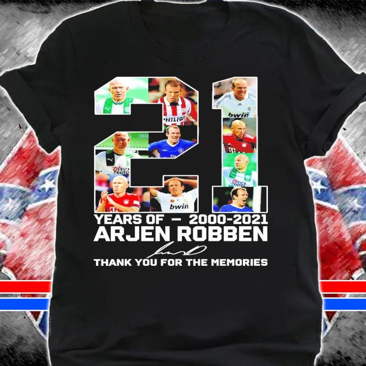 21 years of 2000-2021 Arjen Robben signature shirt shirt