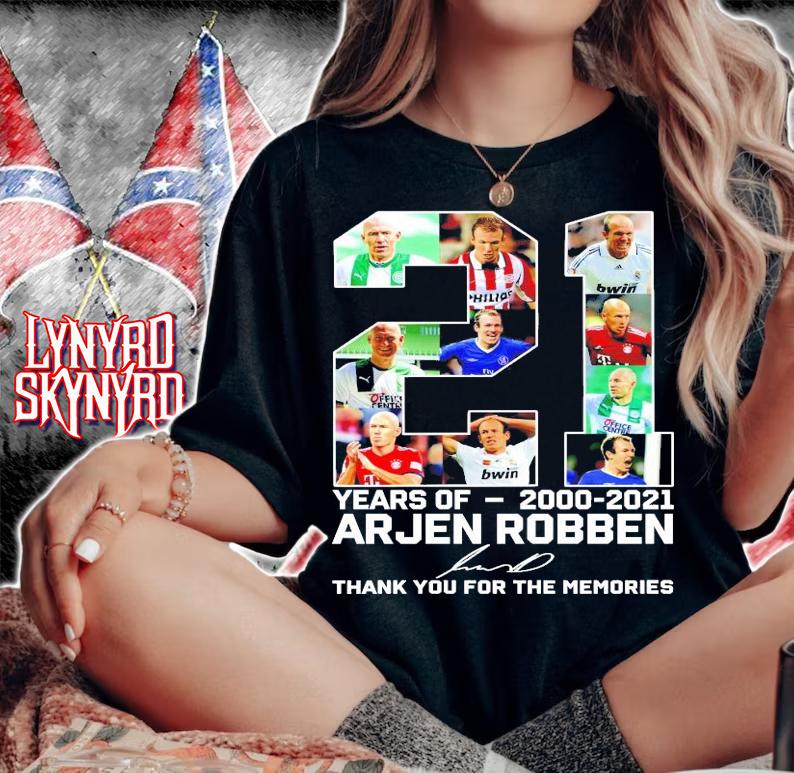 21 years of 2000-2021 Arjen Robben signature shirt woman shirt