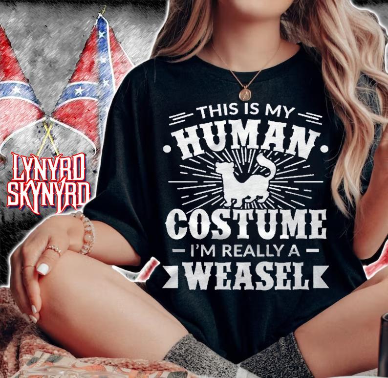 Human Costume Im Really A Weasel Halloween Gift Baseball Sleeve Shirt woman shirt