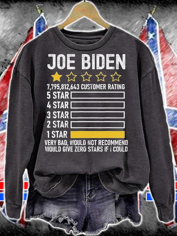 Joe Biden 1 Star Very Bad Would Not Recommend 0 Stars Funny T-Shirt sweatshirt