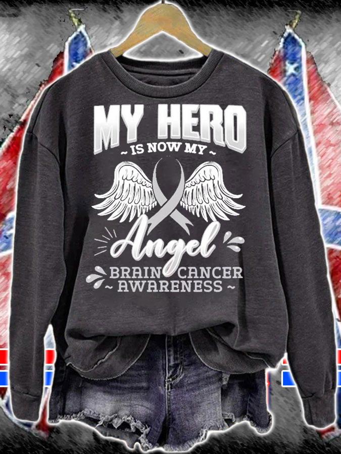 My Hero Is Now My Angel Brain Cancer Neurosurgeons Pullover T-Shirt
