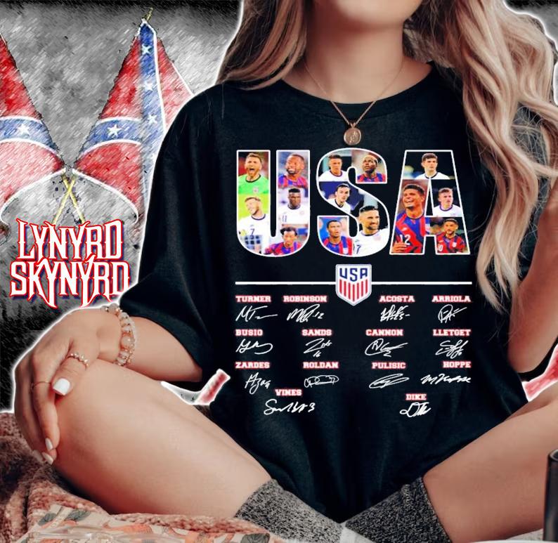 USA Concacaf Gold Cup Champions signatures t-shirt woman shirt