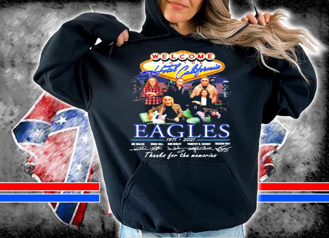 Welcome to the Hotel California Eagles 1971-2021 signatures shirt hoodie
