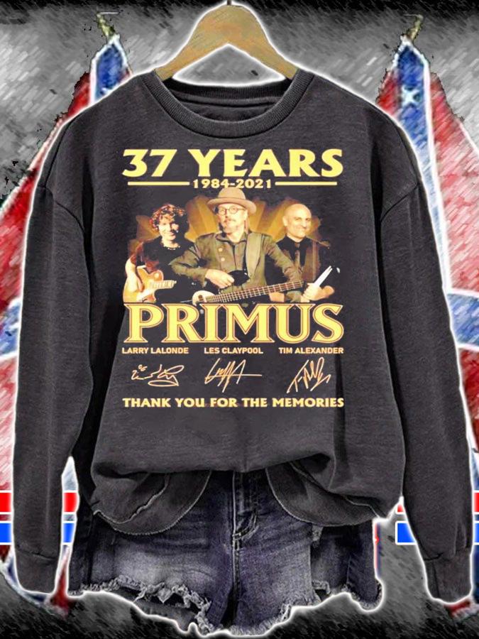 37 years 1984-2021 Primus signature thank you for the memories shirt sweatshirt