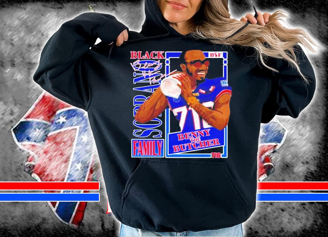 Black Soprano family benny the butcher Buffalo Bills shirt