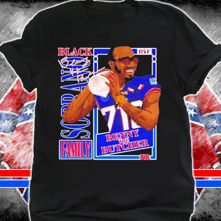 Black Soprano family benny the butcher Buffalo Bills shirt