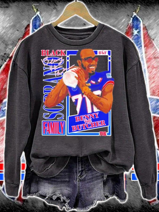Black Soprano family benny the butcher Buffalo Bills shirt