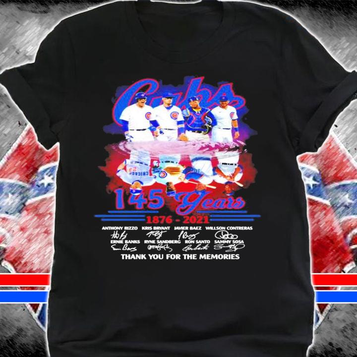 Cubs 145 years 1876-2021 signatures shirt shirt
