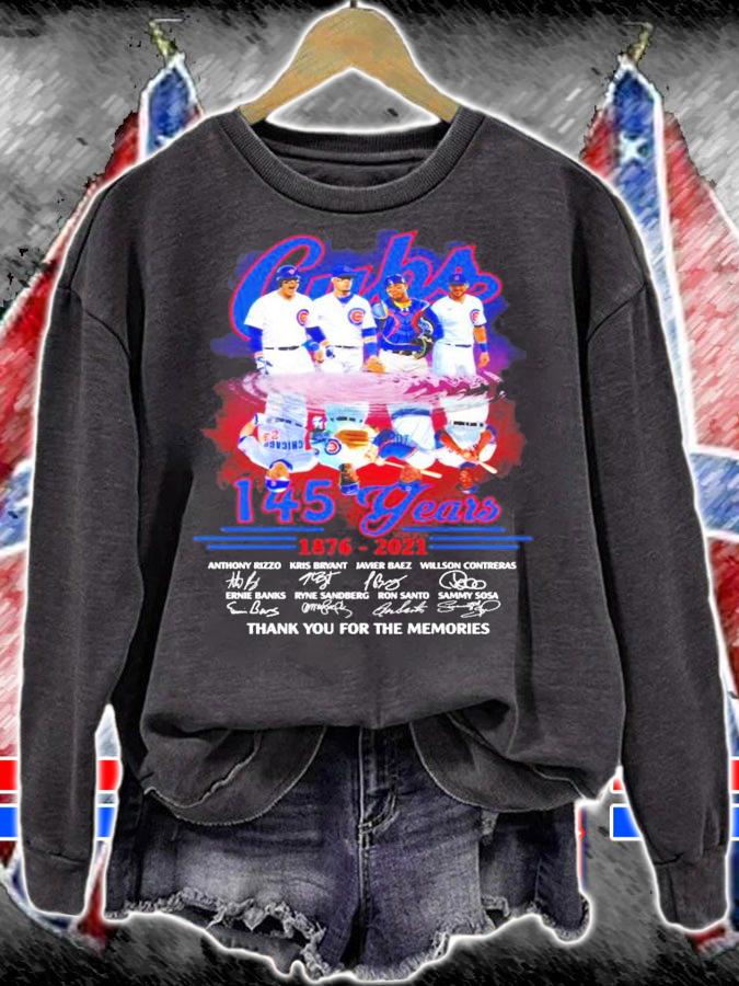 Cubs 145 years 1876-2021 signatures shirt sweatshirt