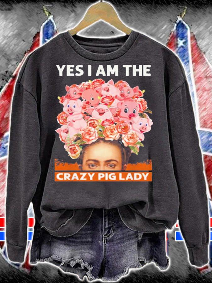 Frida Kahlo Yes I Am The Crazy Pig Lady t-shirt