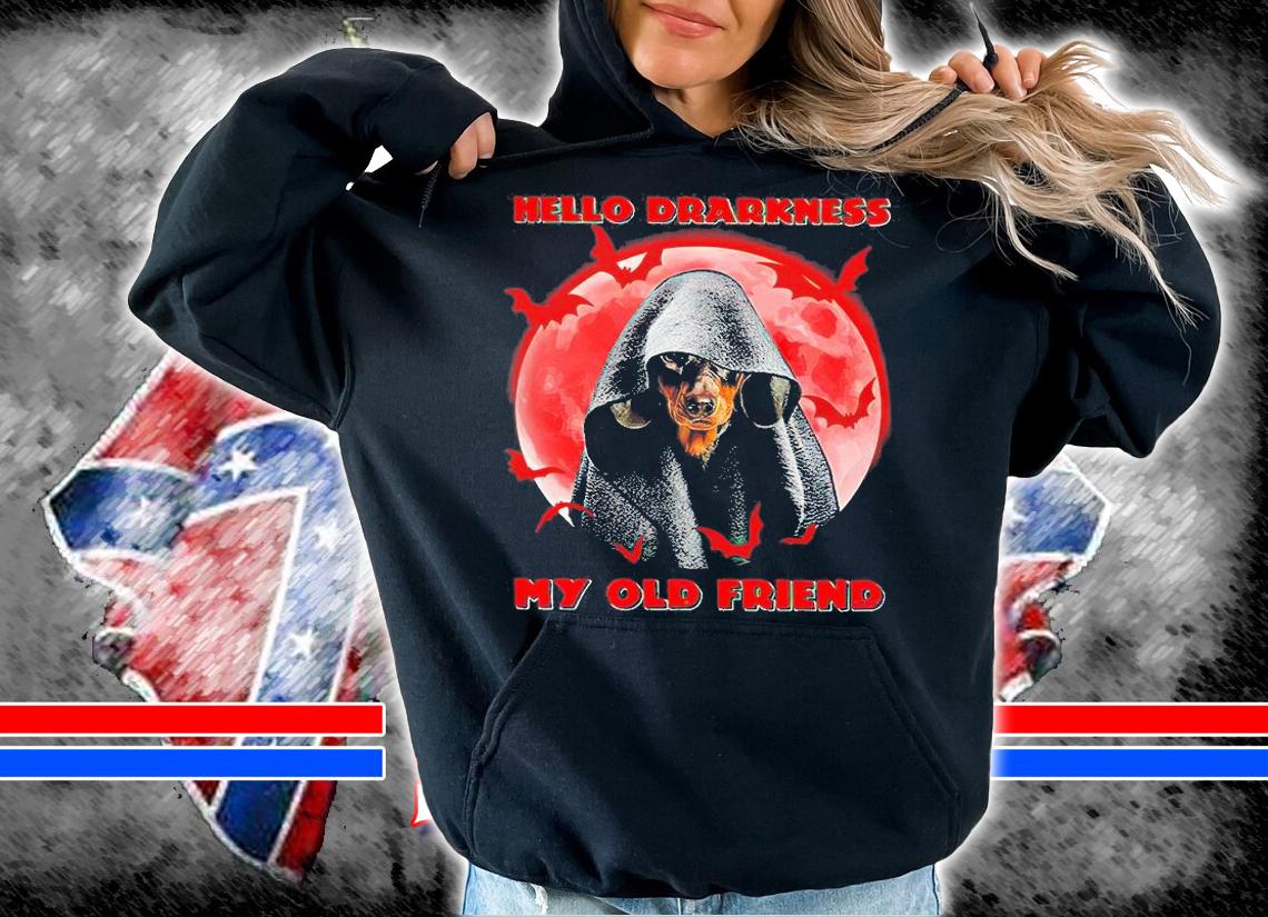 Hello darkness my old friend T-shirt black dog with halloween, halloween gifts hoodie