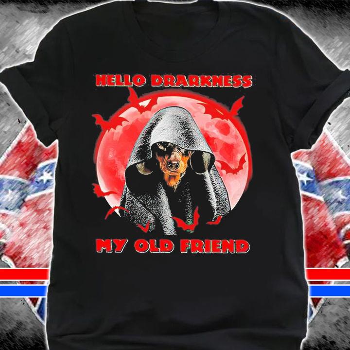 Hello darkness my old friend T-shirt black dog with halloween, halloween gifts shirt