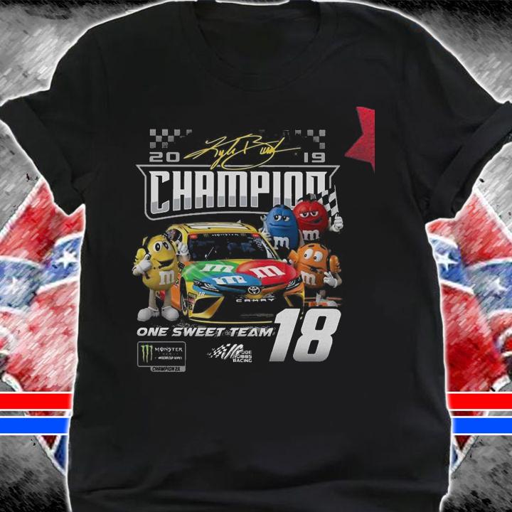 M&M's Kyle Busch Joe Gibbs one sweet team signatures shirt shirt