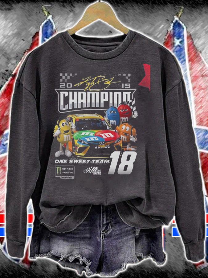 M&M's Kyle Busch Joe Gibbs one sweet team signatures shirt sweatshirt
