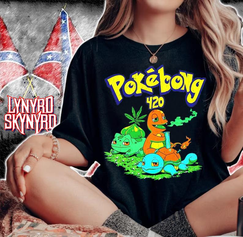 Pokebong 420 weed smoking shirt woman shirt