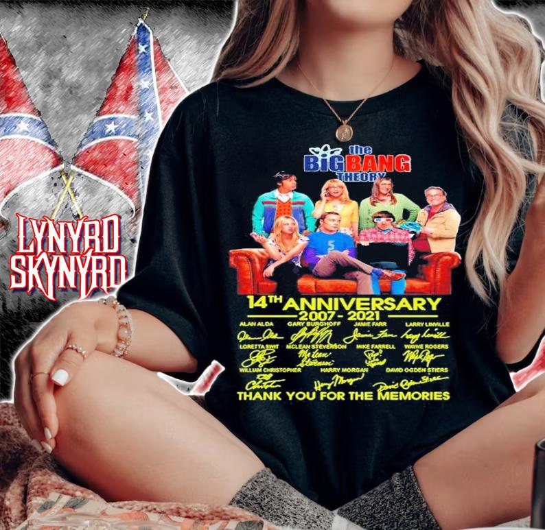 The Big Bang Theory 14th anniversary 2007-2021 thank you for the memories shirt woman shirt