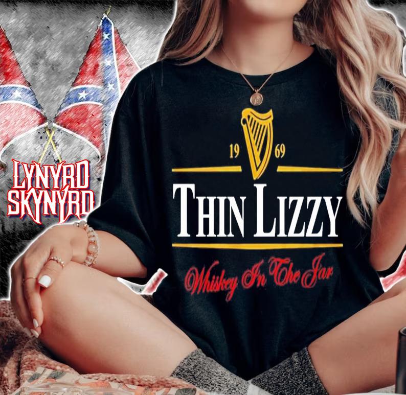 1969 Thin Lizzy Whiskey in the far shirt