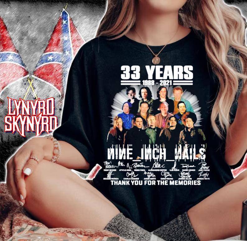 33 years 1988-2021 Nine Inch Nails signatures shirt woman shirt