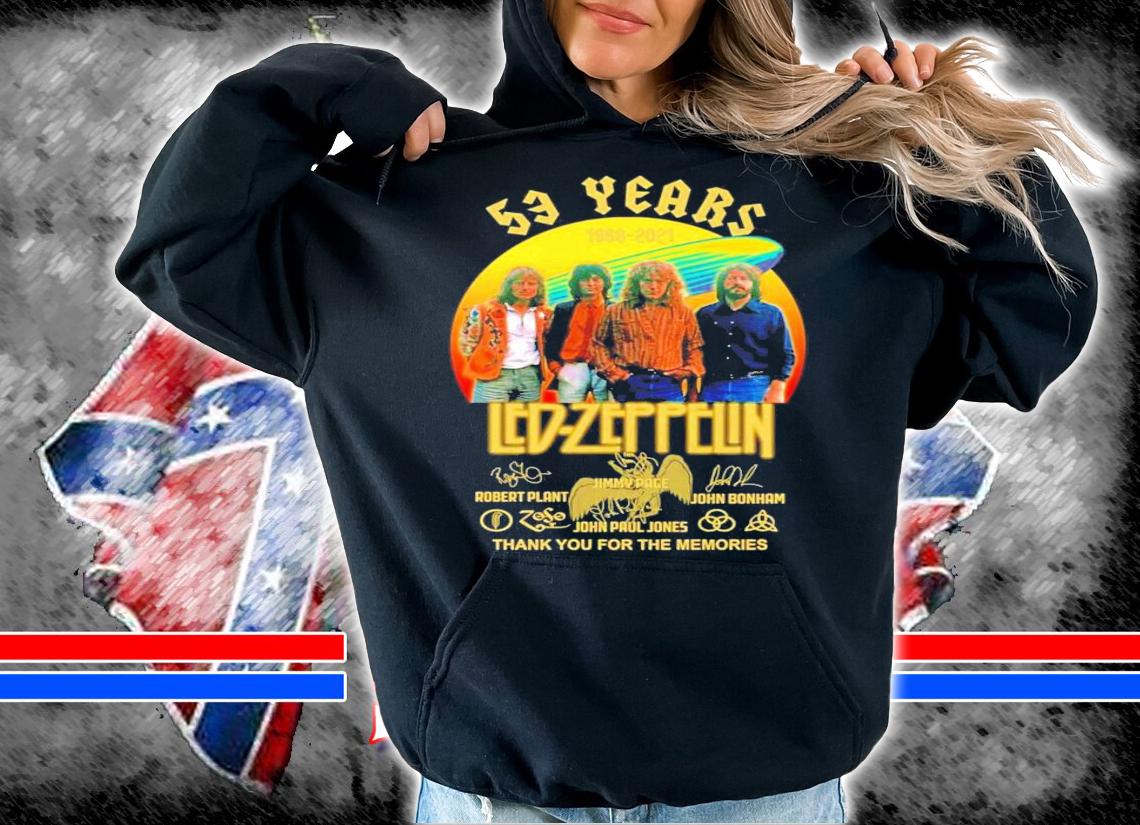 53 years Led Zeppelin 1968-2021 signatures shirt hoodie