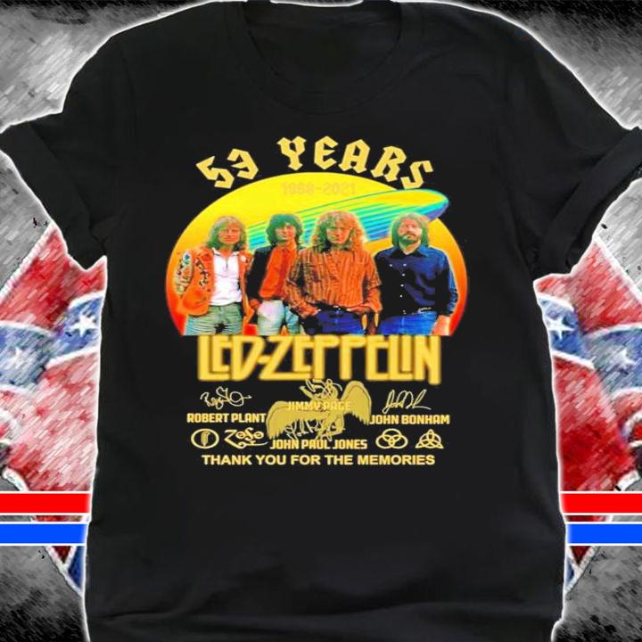 53 years Led Zeppelin 1968-2021 signatures shirt shirt