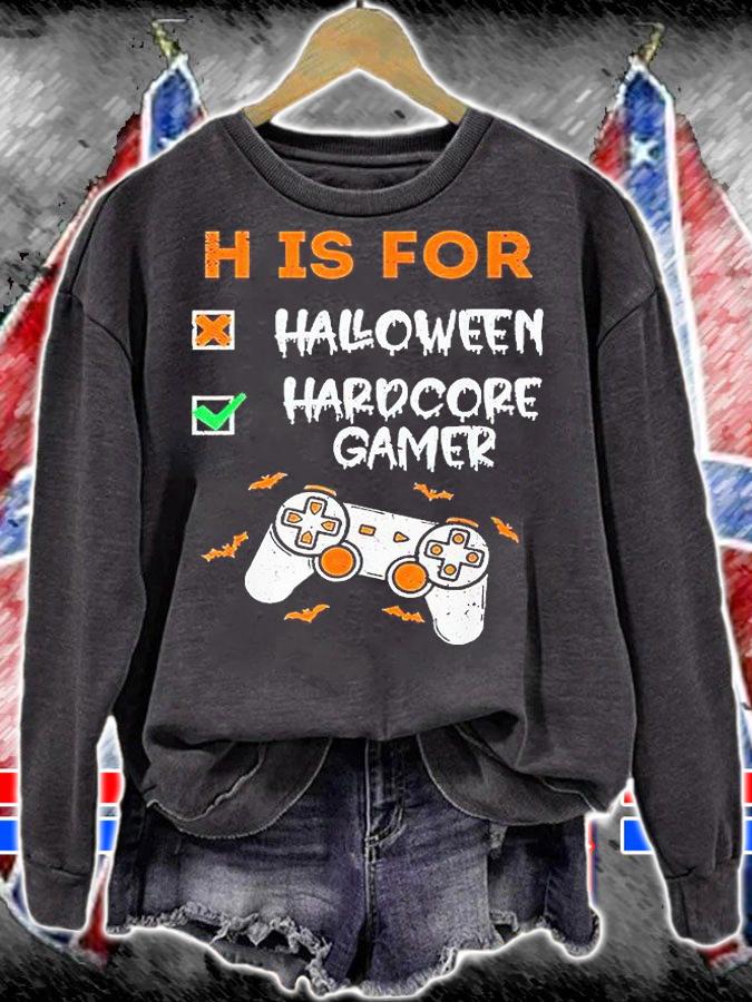 H is for Halloween hardcore gamer T-shirt sweatshirt