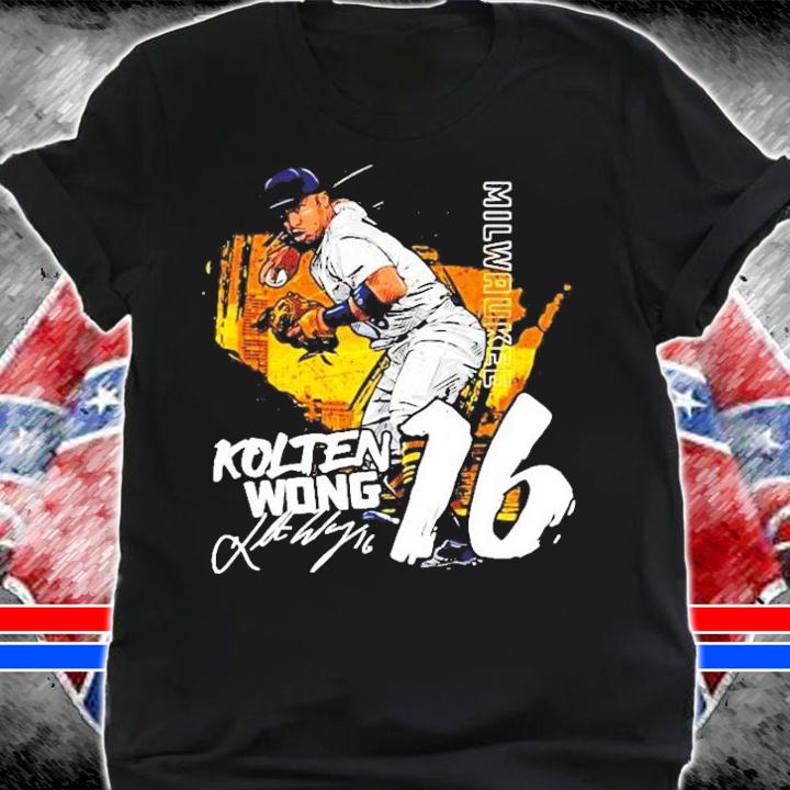 Milwaukee Kolten Wong 16 signature shirt