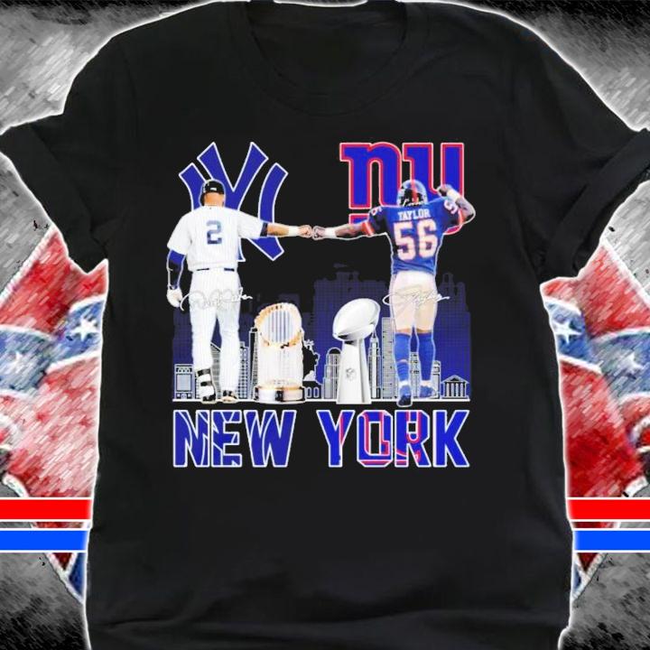 New York Derek Jeter and Lawrence Taylor signatures shirt shirt