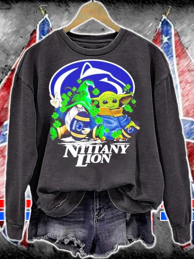 St.Patrick's day Gnome and Baby Yoda Penn State Nittany Lions shirt sweatshirt