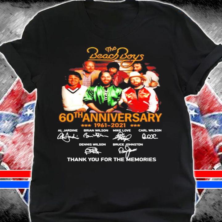 The Beach Boys 60th anniversary 1961-2021 thank you for the memories t-shirt