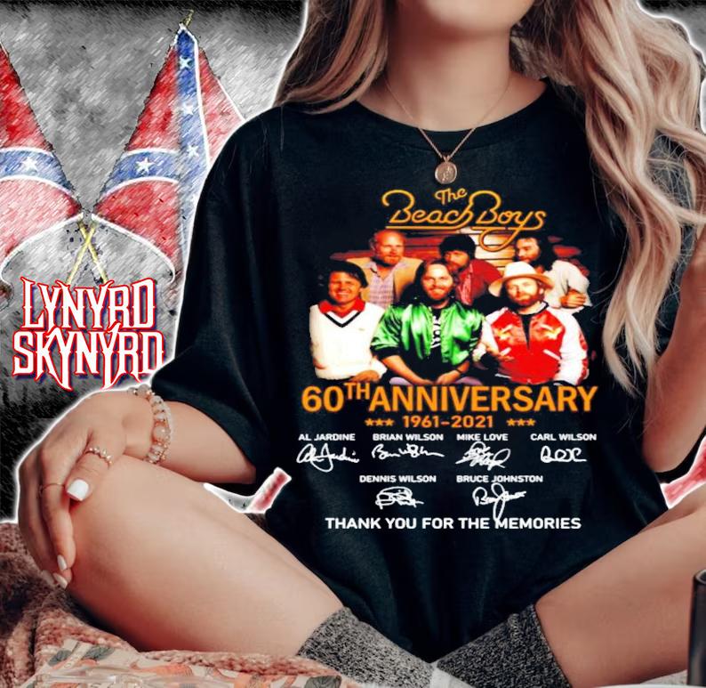 The Beach Boys 60th anniversary 1961-2021 thank you for the memories t-shirt