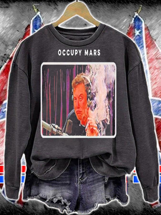 Occupy Mars Elon smoking shirt sweatshirt