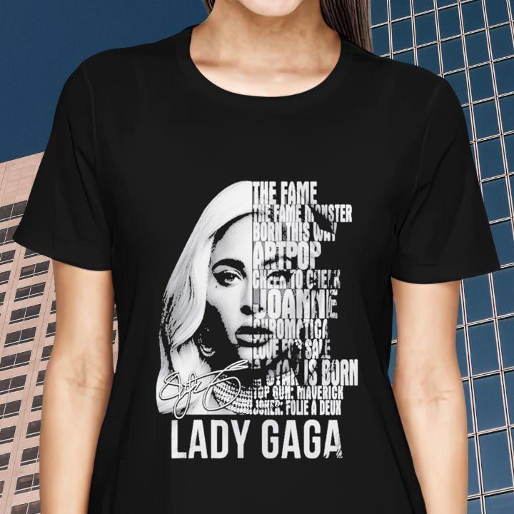 Lady Gaga Signature Album The Fame Monster Born This Way Artpop T-Shirt womenshirt