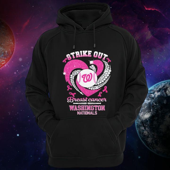 Strike Out Breast Cancer Awareness Washington Nationals Baseball T-Shirt hoodie